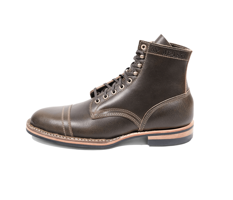 White's Boots | MP-Sherman Toe Cap (Dainite Sole)-Olive Waxed Fl