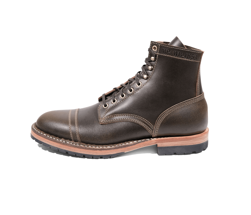 White's Boots | MP-Sherman Toe Cap (Half Lug)-Olive Waxed Flesh