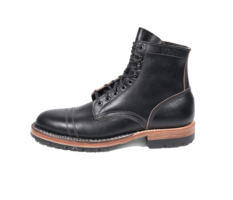 White's Boots | MP-Sherman Toe Cap (Half Lug)-Black Waxed Flesh