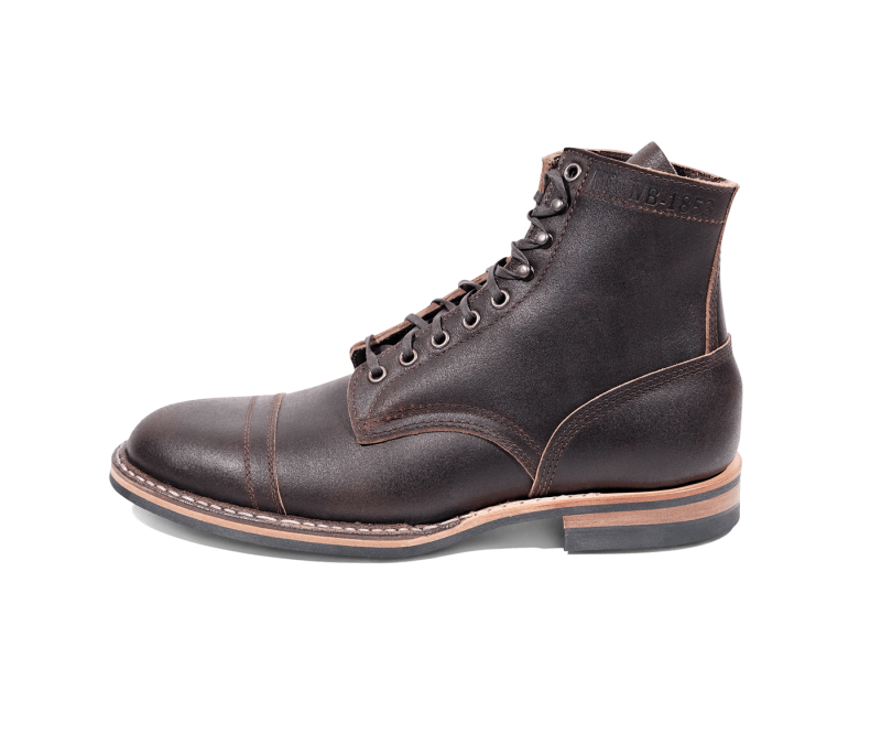 White's Boots | MP-Sherman Toe Cap (Dainite Sole)-Dark Brown Wax