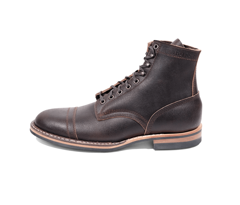 White's Boots | MP-Sherman Toe Cap (Dainite Sole)-Dark Brown Wax - Click Image to Close