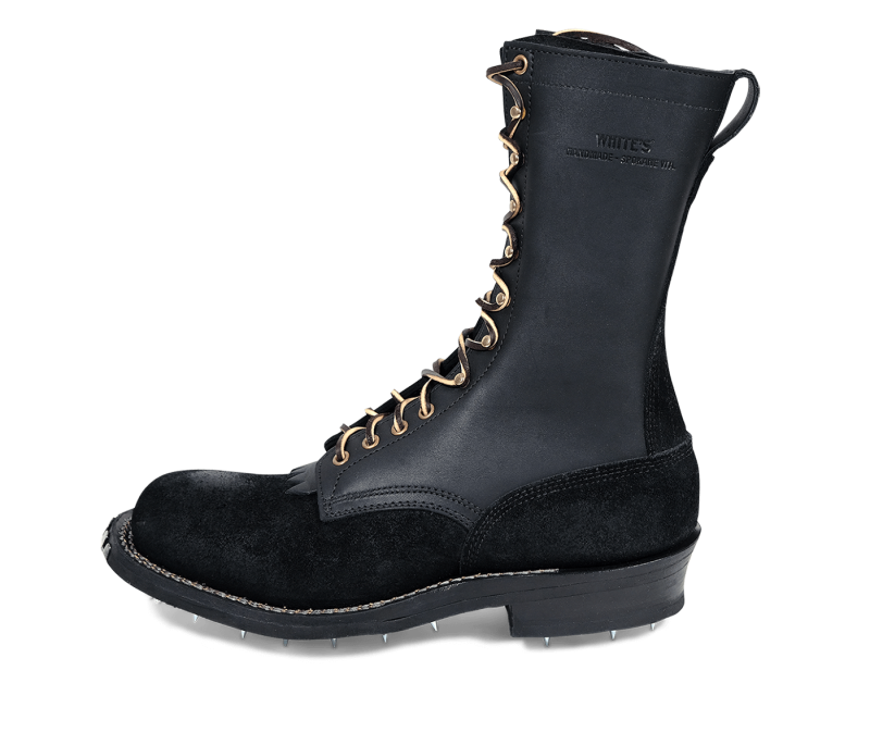 White's Boots | Block Heel Logger-Black Rough Cut